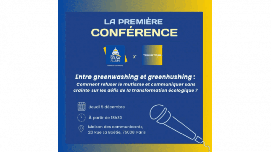 Conférence-débat "Entre greenwashing et greenhushing : comment communiquer sans crainte sur les défis de la transformation écologique ?"- 5 décembre à partir de 18h30